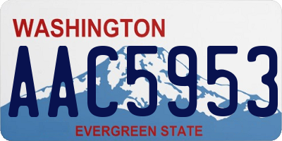 WA license plate AAC5953