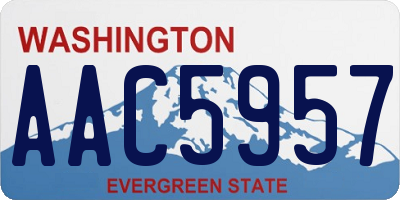 WA license plate AAC5957