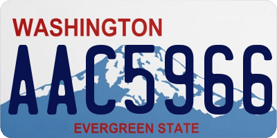 WA license plate AAC5966