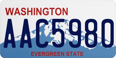 WA license plate AAC5980