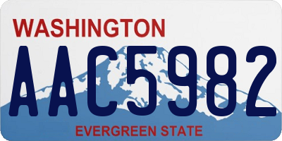 WA license plate AAC5982