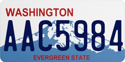 WA license plate AAC5984