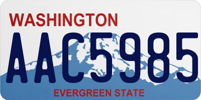 WA license plate AAC5985
