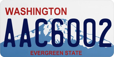 WA license plate AAC6002