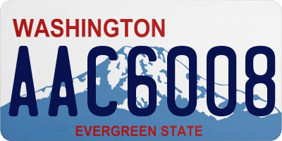 WA license plate AAC6008
