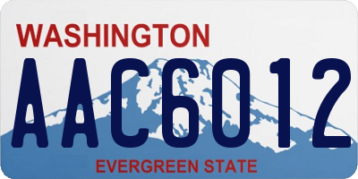 WA license plate AAC6012