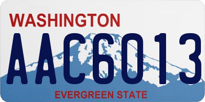 WA license plate AAC6013