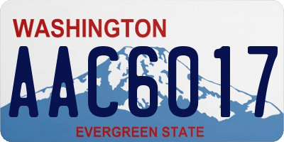 WA license plate AAC6017