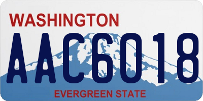 WA license plate AAC6018