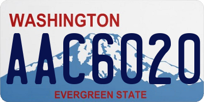 WA license plate AAC6020