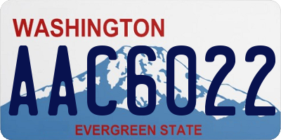 WA license plate AAC6022
