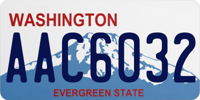WA license plate AAC6032