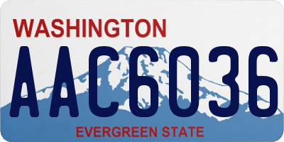 WA license plate AAC6036