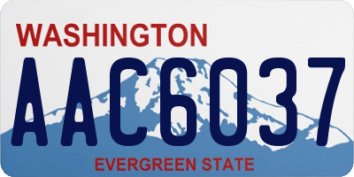 WA license plate AAC6037