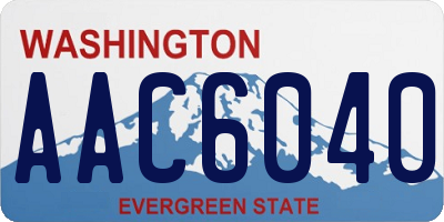 WA license plate AAC6040