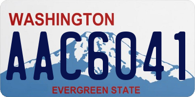 WA license plate AAC6041