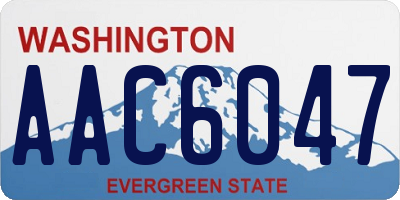 WA license plate AAC6047