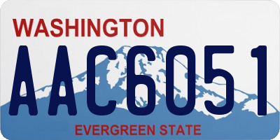WA license plate AAC6051