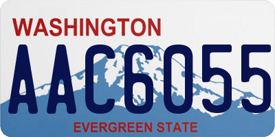 WA license plate AAC6055
