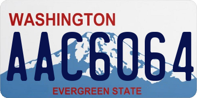 WA license plate AAC6064