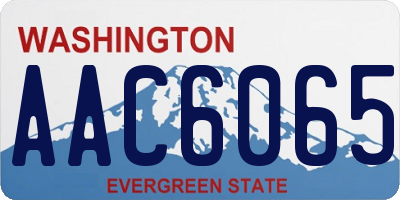 WA license plate AAC6065