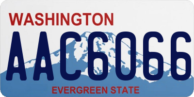 WA license plate AAC6066