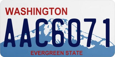 WA license plate AAC6071