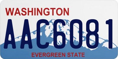 WA license plate AAC6081