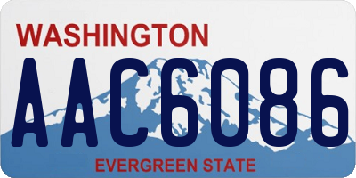 WA license plate AAC6086