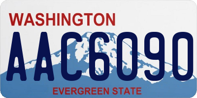 WA license plate AAC6090