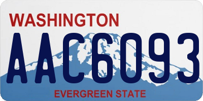 WA license plate AAC6093