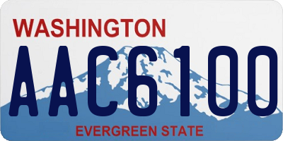WA license plate AAC6100