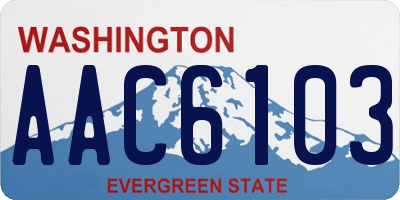 WA license plate AAC6103