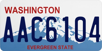 WA license plate AAC6104