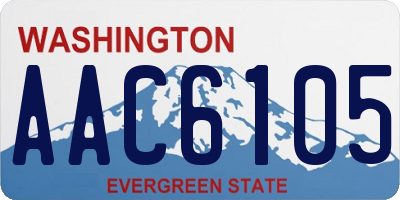 WA license plate AAC6105