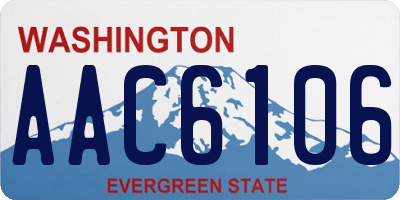 WA license plate AAC6106