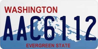 WA license plate AAC6112