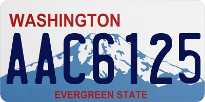 WA license plate AAC6125