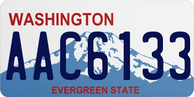 WA license plate AAC6133
