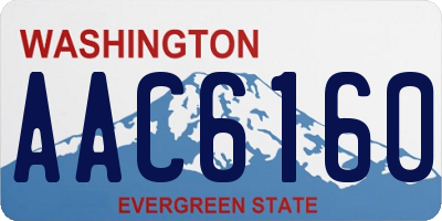 WA license plate AAC6160