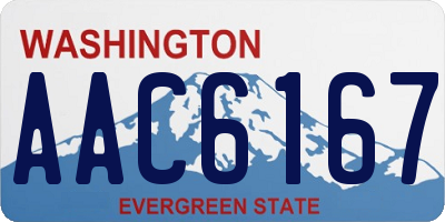 WA license plate AAC6167