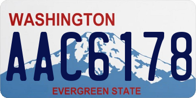 WA license plate AAC6178