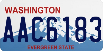 WA license plate AAC6183