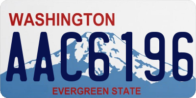 WA license plate AAC6196