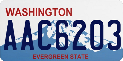 WA license plate AAC6203