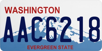 WA license plate AAC6218