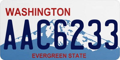 WA license plate AAC6233