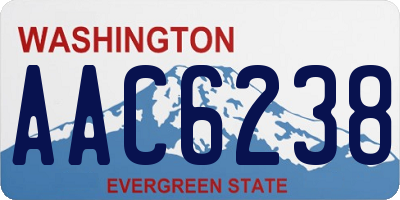 WA license plate AAC6238
