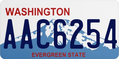 WA license plate AAC6254