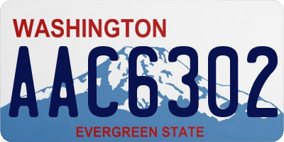 WA license plate AAC6302